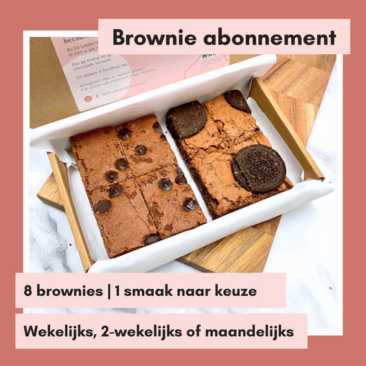 Brownie abonnement per post 8 stuks  | 1 smaak
