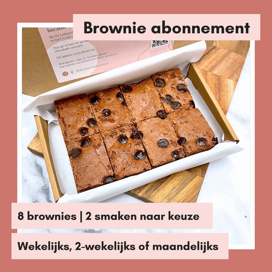 Brownie abonnement 8 stuks | Kies zelf 2 smaken
