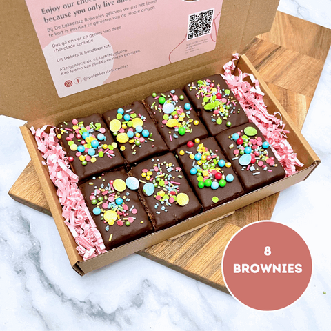 Postal - 8 Birthday sprinkle brownies - NL