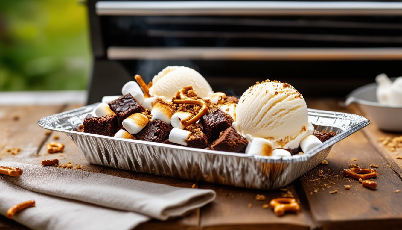 BBQ Toetje | Brownies met marshmallows en pretzels